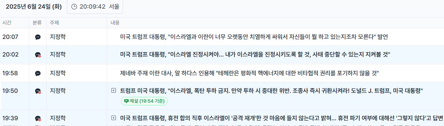 실시간 속보를 보면서 한 낙서