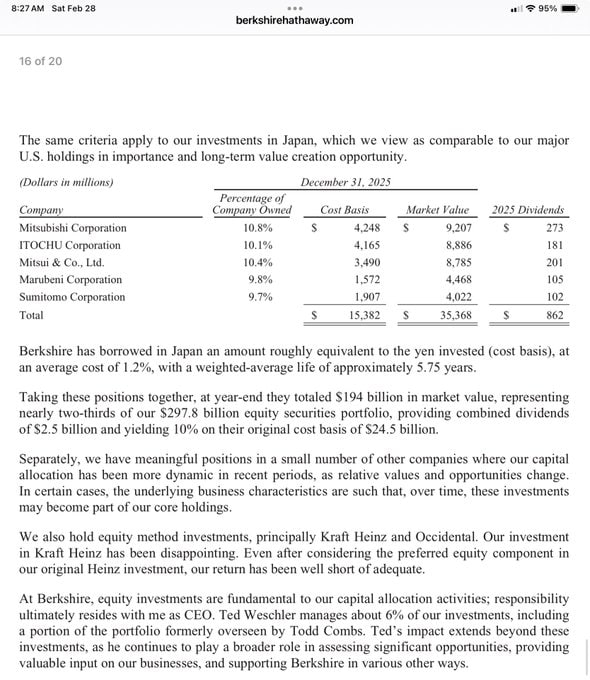 버핏의 일본종합상사 투자