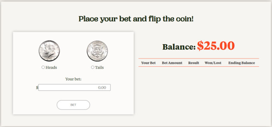 Coin-Flip 게임. 60%와 40% 중 어떤 선택을 하시겠습니까?