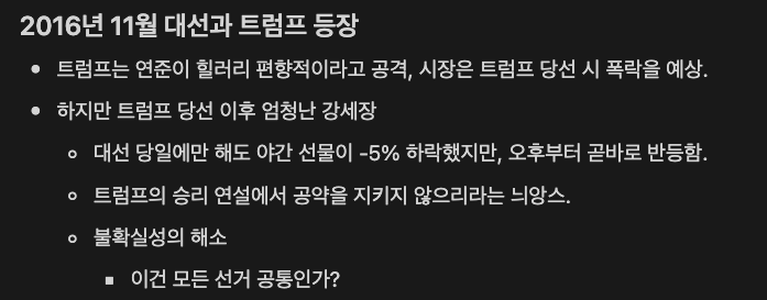 트럼프 1기 당선 이후 주가 상승과 4/2 관세