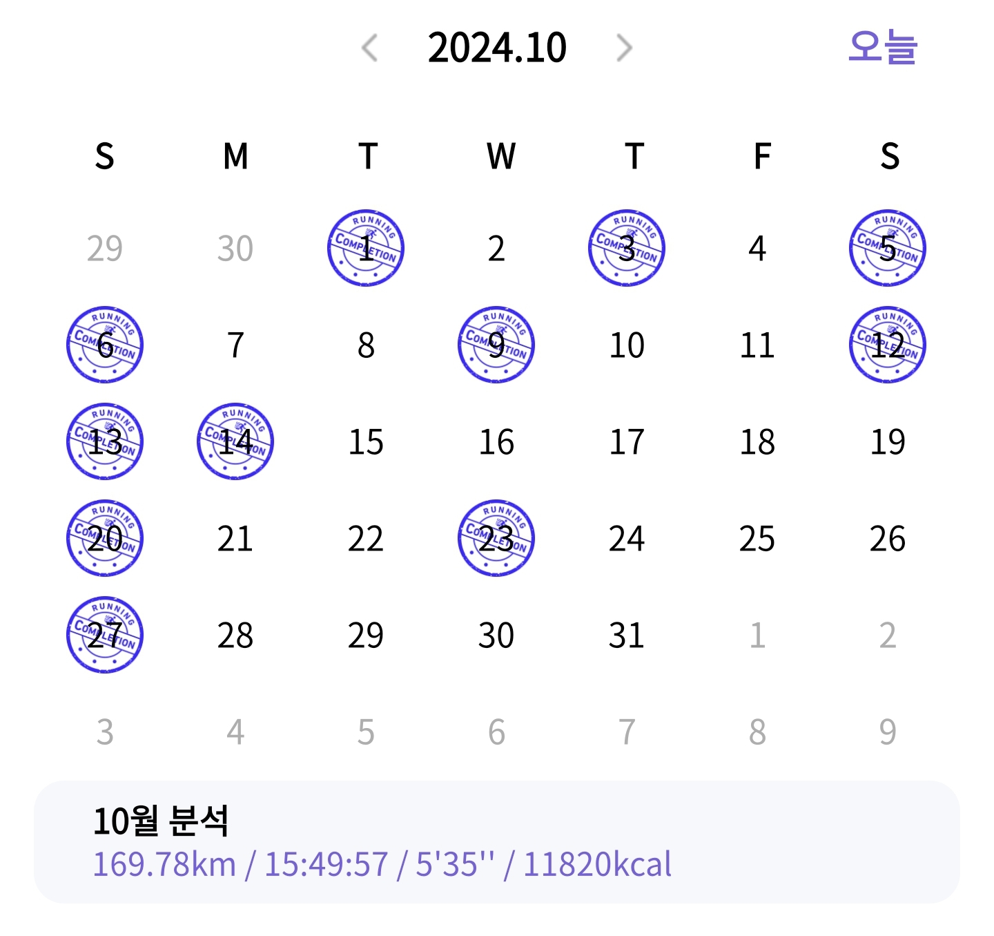 241031 기준 달리기 10월 정산
