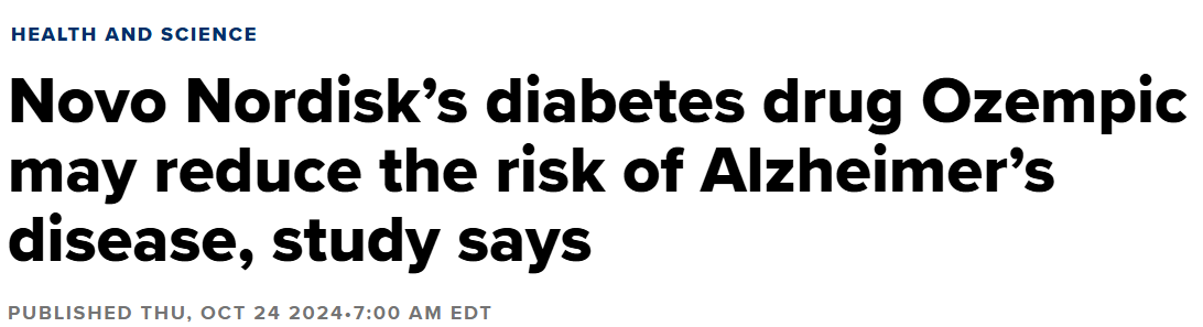 GLP-1 for Alzheimer’s disease - Novo Nordisk (CPSE: NOVO B, NYSE: NVO)